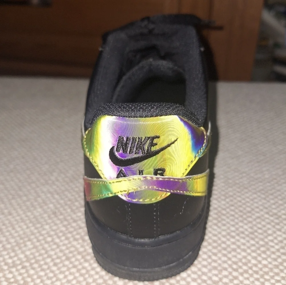 Nike Air Force 1 Low Top Misplaced Swoosh Black 2020 CK7214-001. Mens 9. EUC